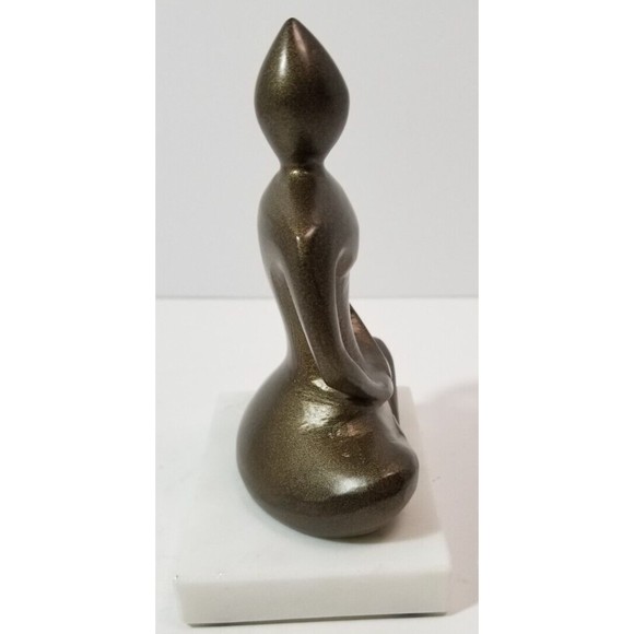 Bronze Yoga Figurine on Marble Pedestal OR Buddha Figurine on Marble Pedestal - Picture 2 of 4